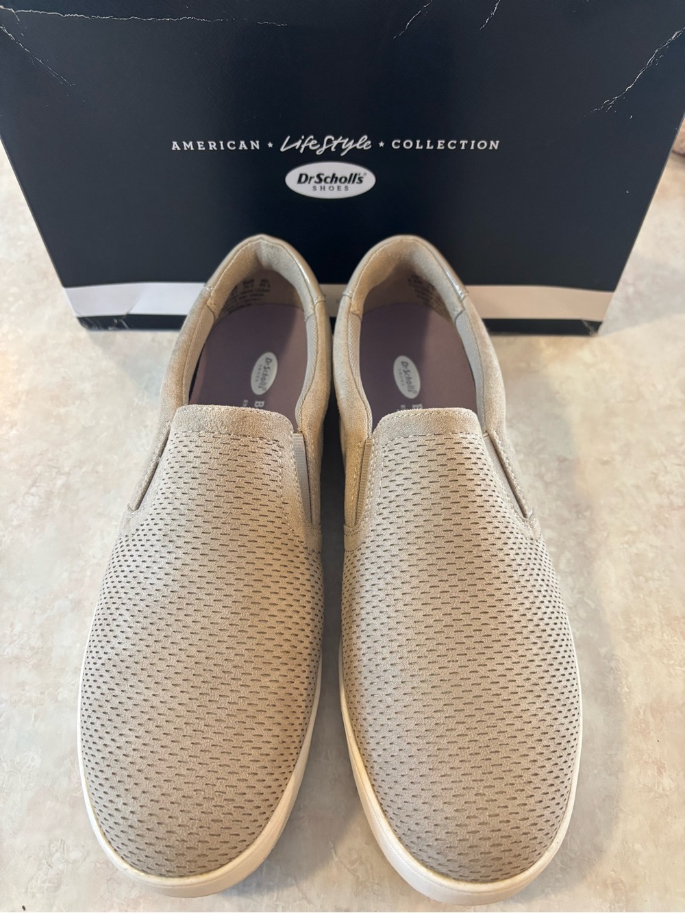 Dr. Scholl's Women’s Slip-On Knit Loafers in Light Beige